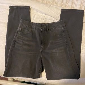 Super high waisted black slim jeans